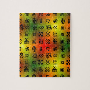Adinkra Symbols With African Colours Jigsaw Puzzle
