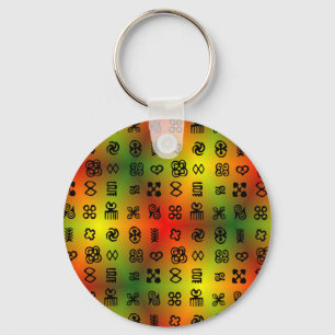 Adinkra Symbols With African Colours Key Ring