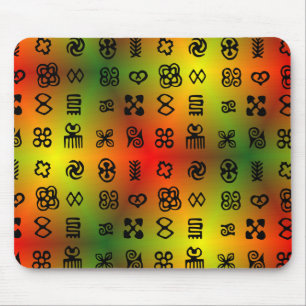 Adinkra Symbols With African Colours Mouse Pad