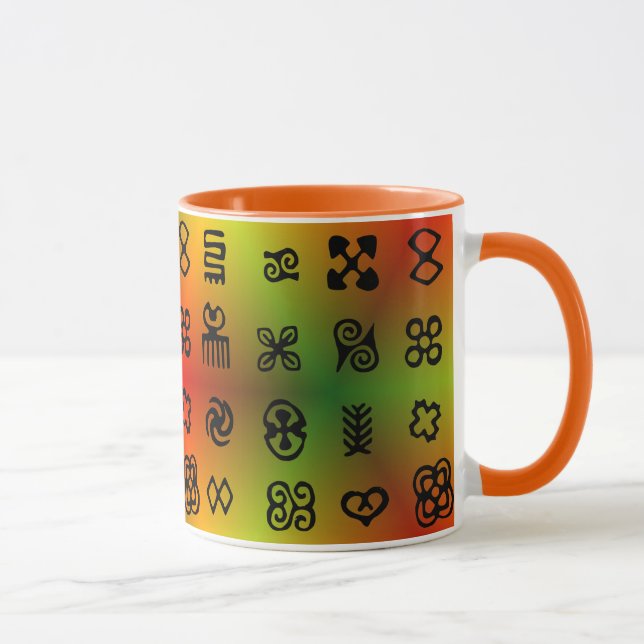 Adinkra Symbols With African Colours Mug (Right)