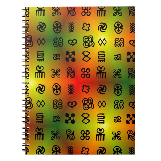 Adinkra Symbols With African Colours Notebook (Front)