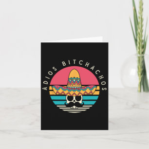 Adios Achos Funny Skull Sombrero Retro Cinco De Ma Card