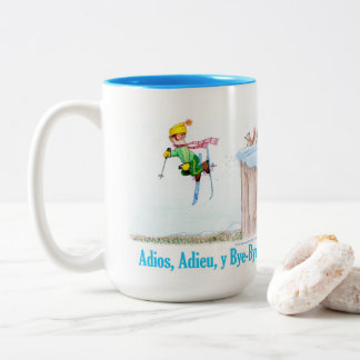 Adios, Adieu y Bye-Bye Two-Tone Coffee Mug