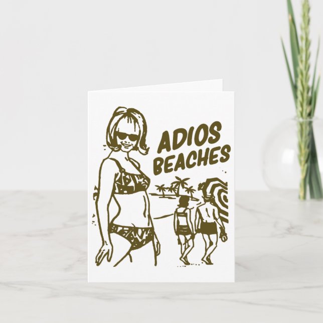 Adios Beaches Funny Going Away Party Gift Shirt  Card (Front)