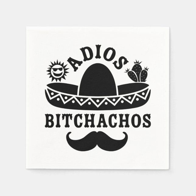 Adios Beaches Funny Quote Napkin (Front)