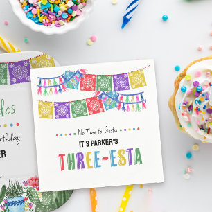 Adios Dos 3rd Birthday Three-Esta Fiesta Party Napkin