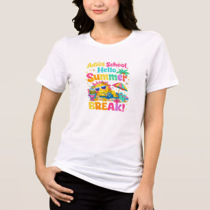 Adios School Hello Summer Beach Vibes Retro Sun Tri-Blend Shirt