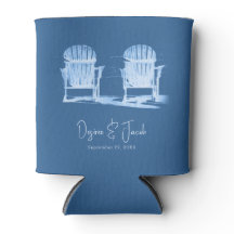 Adirondack Beach Chairs Azure Blue White Wedding