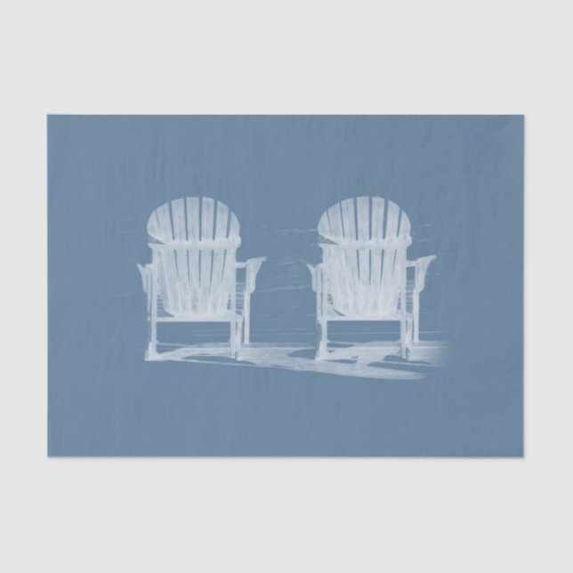 Adirondack Beach Chairs Light Blue White Rustic Tissue Paper (Front)