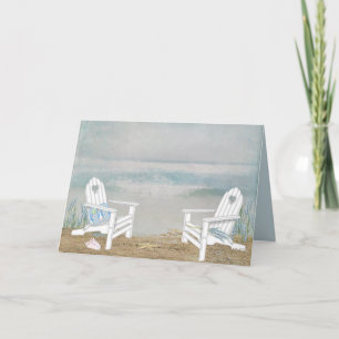 Adirondack beach chairs on sand card