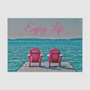 Adirondack Beach Chairs Rustic Teal Enjoy Life Tissue Paper