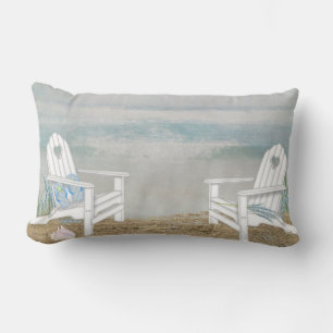 Adirondack Beach Chairs Watercolor Lumbar Cushion
