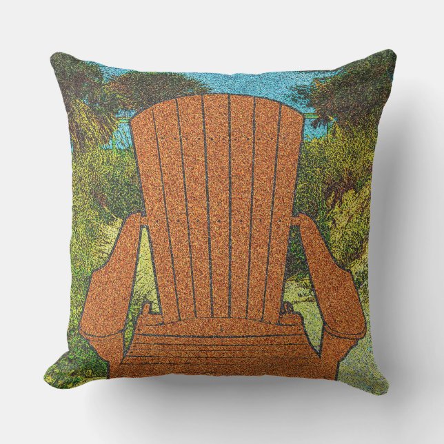 Adirondack Chair At The Beach Stippled Cushion (Front)