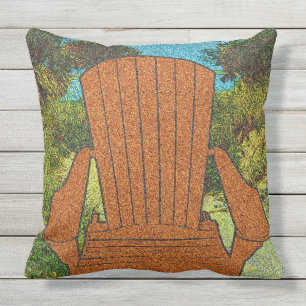 Adirondack Chair At The Beach Stippled Cushion