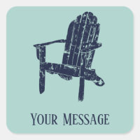 Adirondack Chair Navy and Aqua Blue Personalised