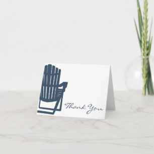 Adirondack Chair Navy Blue Thank You Card