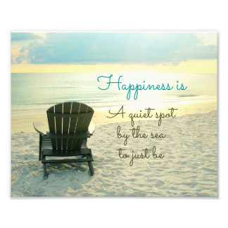 Adirondack Chair on Beach Photo Print