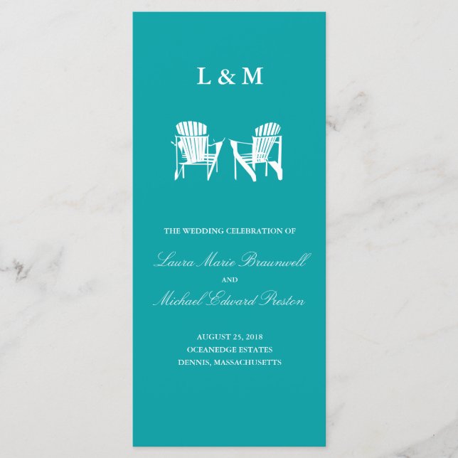 Adirondack Chairs | Ceremony Progam Program (Front)