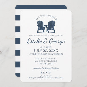 Adirondack Chairs Couple's Shower Invitation
