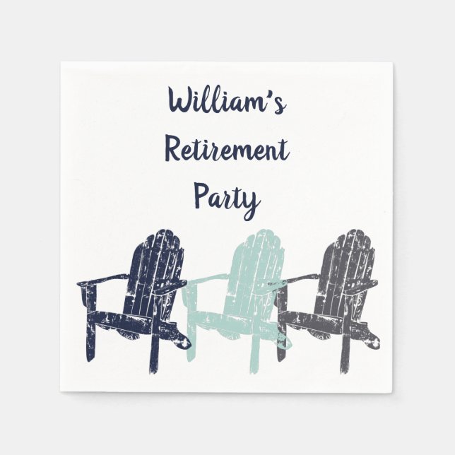 Adirondack Chairs Custom Message Party Napkin (Front)