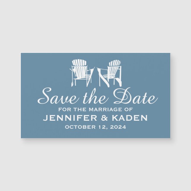 Adirondack Chairs GRAY BLUE | Save the Date (Front)