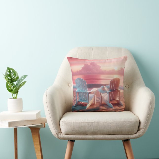 Adirondack Chairs In Pink Sunset Cushion (Chair)