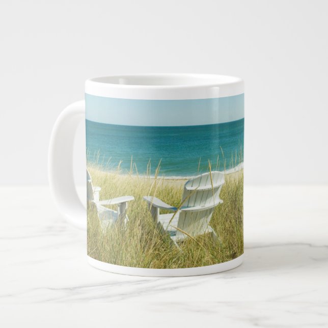 Adirondack Chairs in the Dunes Large Coffee Mug (Front Left)