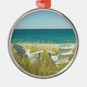 Adirondack Chairs in the Dunes Metal Ornament