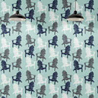 Adirondack Chairs Navy Blue, Aqua, Grey Patterned