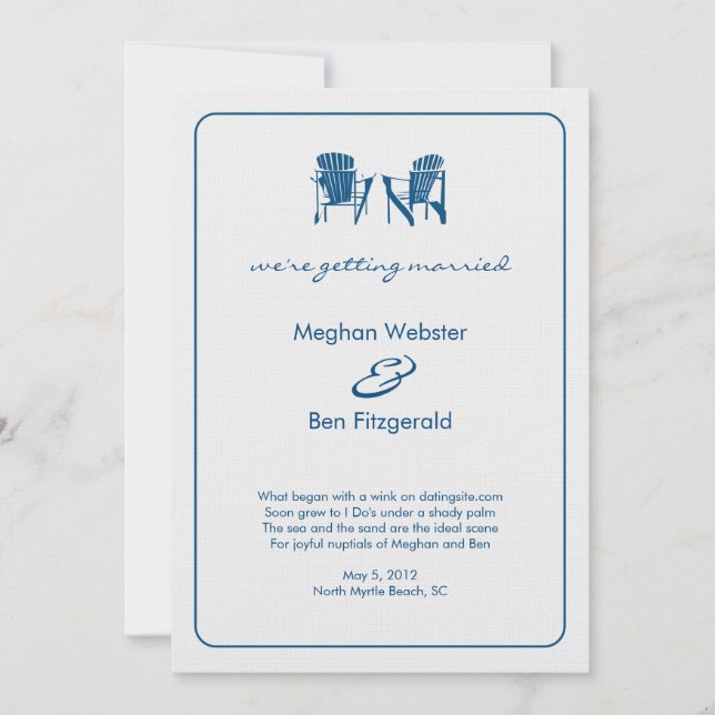 Adirondack Chairs Wedding Announcement (Front)