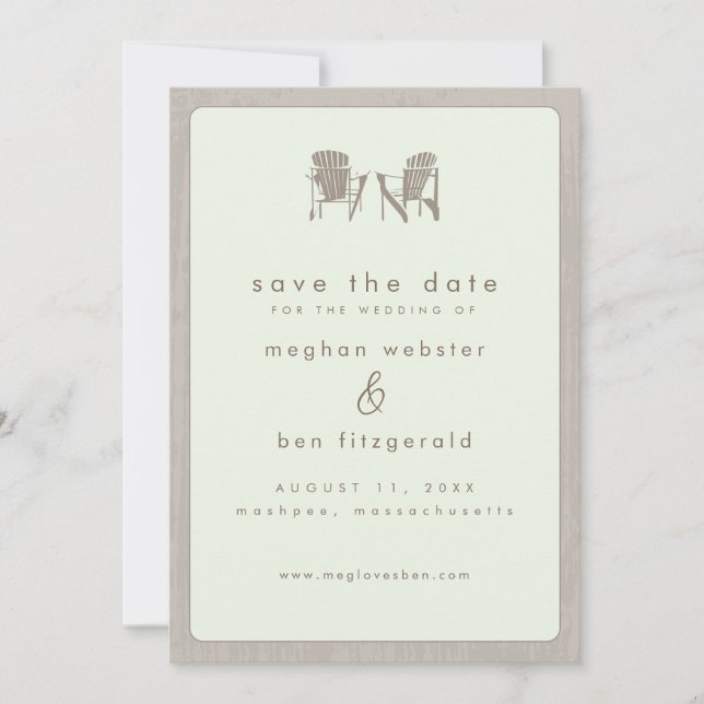 Adirondack Chairs Wedding Save the Date (Front)
