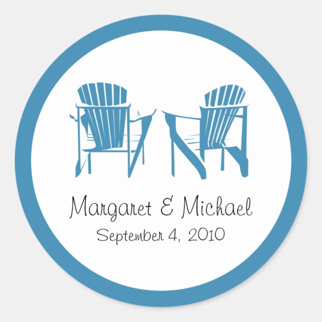 Adirondack Chairs Wedding Sticker - Personalised (Front)