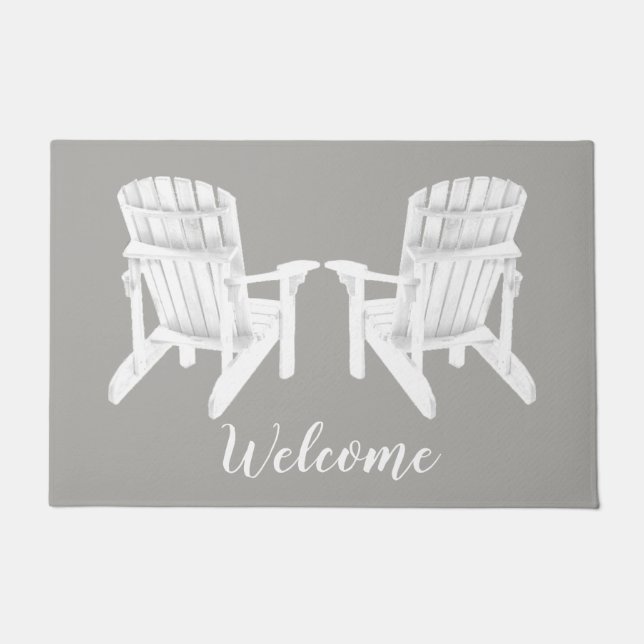 Adirondack Chairs Your Colour and Text Doormat (Front)