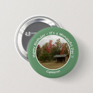 Adirondack Lean-to in Autumn Birthday Party Items 6 Cm Round Badge