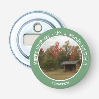Adirondack Lean-to in Autumn Birthday Party Items Bottle Opener