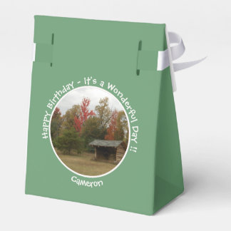Adirondack Lean-to in Autumn Birthday Party Items Favour Box