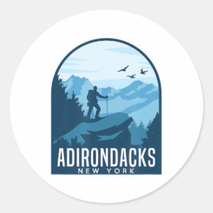 Adirondack Mountain Climbing Hiking Mountaineer Ad Classic Round Sticker