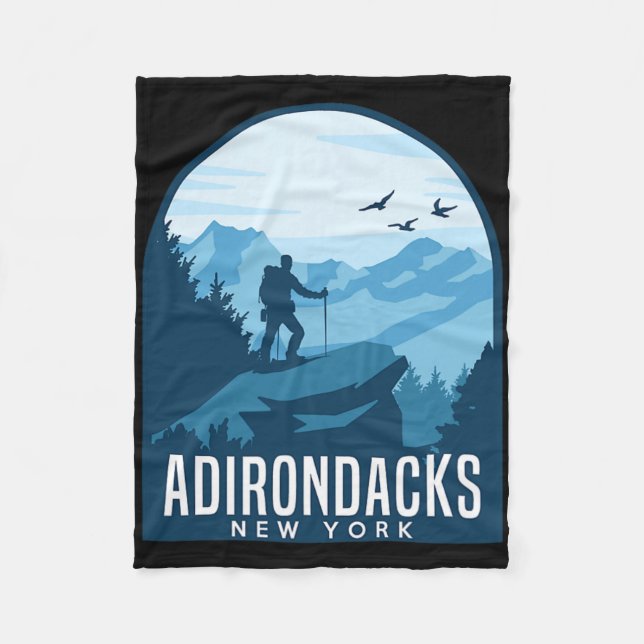 Adirondack Mountain Climbing Hiking Mountaineer Ad Fleece Blanket (Front)