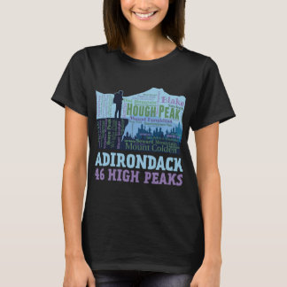 Adirondack Mountains 46 High Peaks List Word Cloud T-Shirt