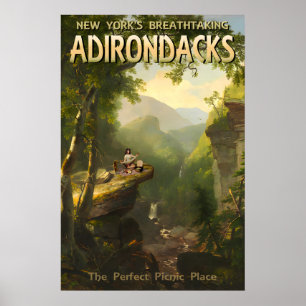 Adirondack Mountains New York Upstate Travel Poster