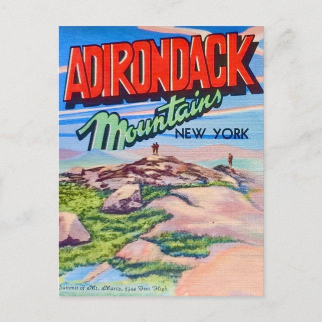 Adirondack Mountains NY Postcard (Front)