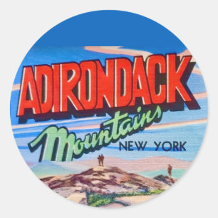Adirondack Mountains NY Postcard Classic Round Sticker