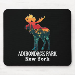Adirondack Park Moose Silhouette Hiking New York Mouse Pad