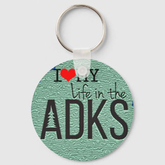 Adirondack Round Button Keychain