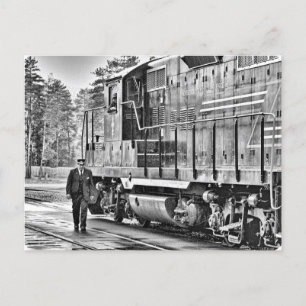 Adirondack Scenic Railroad Train-Conductor Postcard