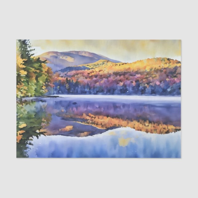 Adirondacks in the fall Heart Lake Tissue Paper (Front)