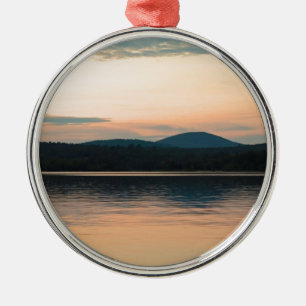 Adirondacks Long Lake Sunset Metal Tree Decoration