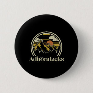 Adirondacks Mountains New York Vintage Hiking Camp 6 Cm Round Badge