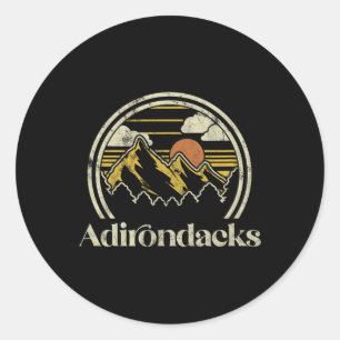 Adirondacks Mountains New York Vintage Hiking Camp Classic Round Sticker