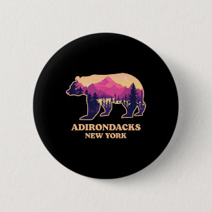 Adirondacks New York Ny Vintage Mountains Hiking S 6 Cm Round Badge